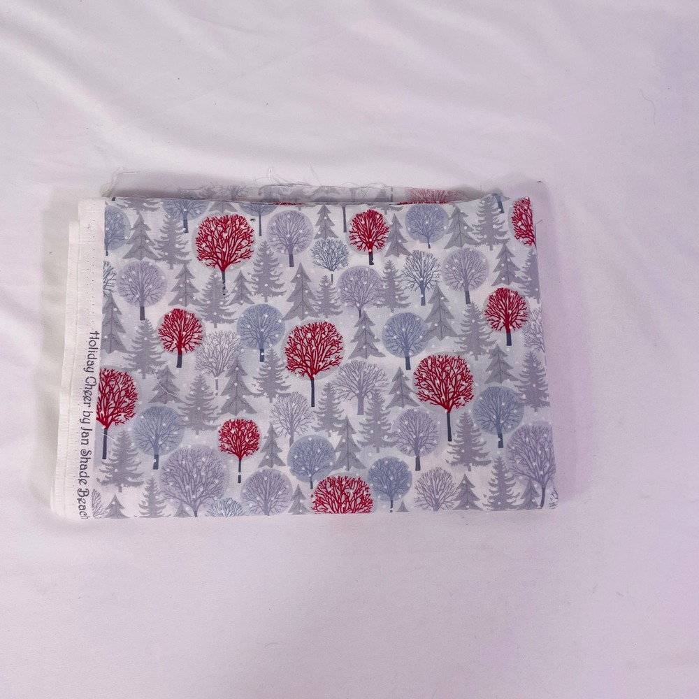 Henry Glass Holiday Cheer Fabric Jan Shade Beach Winter Tree 43x56 1.5 yards